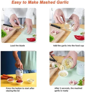 Electric Mini Garlic Chopper, USB Rechargeable Portable Electric Food Chopper - Image 3