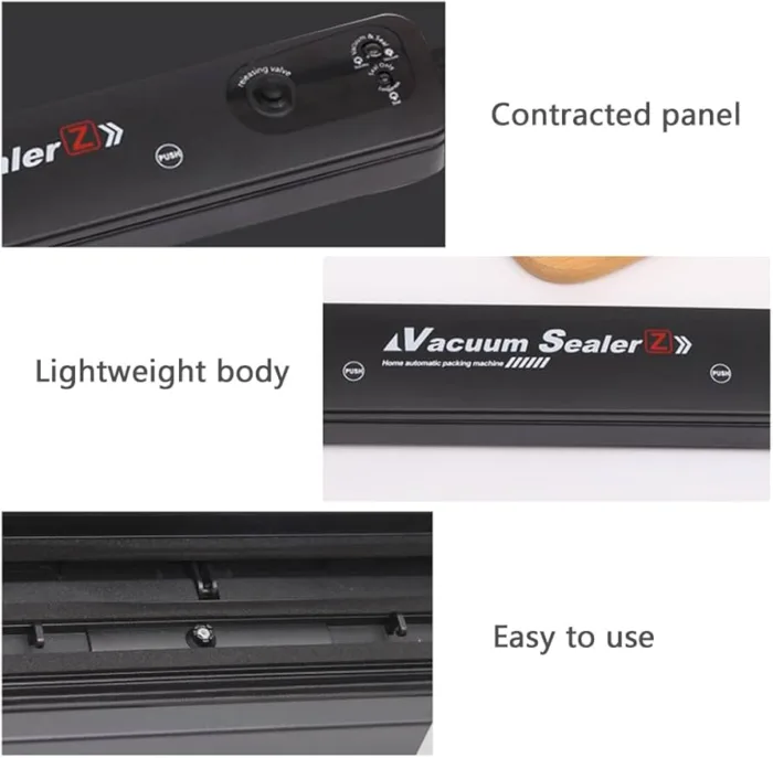 Vacuum Sealer Machine, 60Kpa Automatic Food Vacuum Sealer Full Sealed Vacuum, 2.5 x 14.4 x 1.7in Multifunctional Vacuum Sealing Machine Quiet and Low Noise Operation for Food Preservation - Image 3