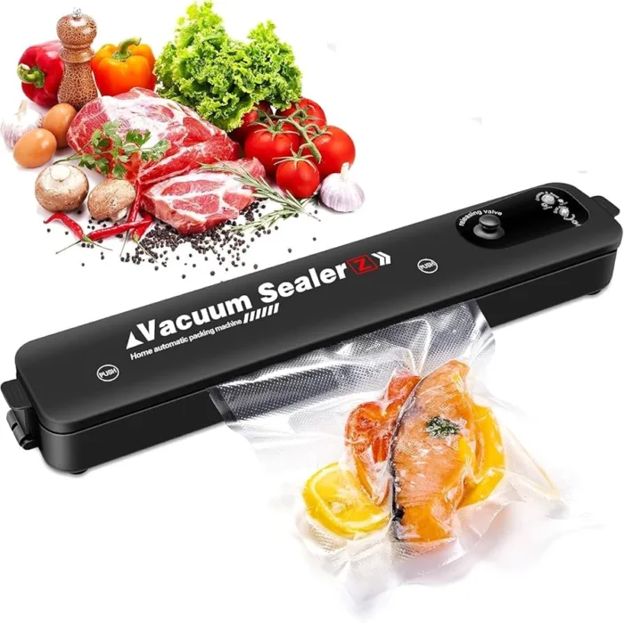 Vacuum Sealer Machine, 60Kpa Automatic Food Vacuum Sealer Full Sealed Vacuum, 2.5 x 14.4 x 1.7in Multifunctional Vacuum Sealing Machine Quiet and Low Noise Operation for Food Preservation - Image 5