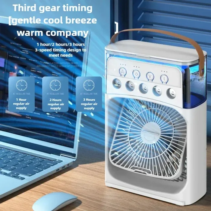 3 in 1 Portable Air Cooler Humidifier Mist Fan Mini and Night Light - Image 6