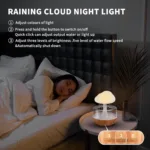 Raining Cloud Night Light Aromatherapy Essential Oil Diffuser Micro Humidifier Desk Fountain Bedside Sleeping Relaxing Mood Water Drop - Image 3