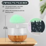 Raining Cloud Night Light Aromatherapy Essential Oil Diffuser Micro Humidifier Desk Fountain Bedside Sleeping Relaxing Mood Water Drop - Image 2