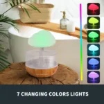 Raining Cloud Night Light Aromatherapy Essential Oil Diffuser Micro Humidifier Desk Fountain Bedside Sleeping Relaxing Mood Water Drop