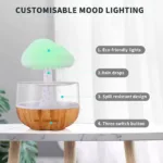 Raining Cloud Night Light Aromatherapy Essential Oil Diffuser Micro Humidifier Desk Fountain Bedside Sleeping Relaxing Mood Water Drop - Image 4