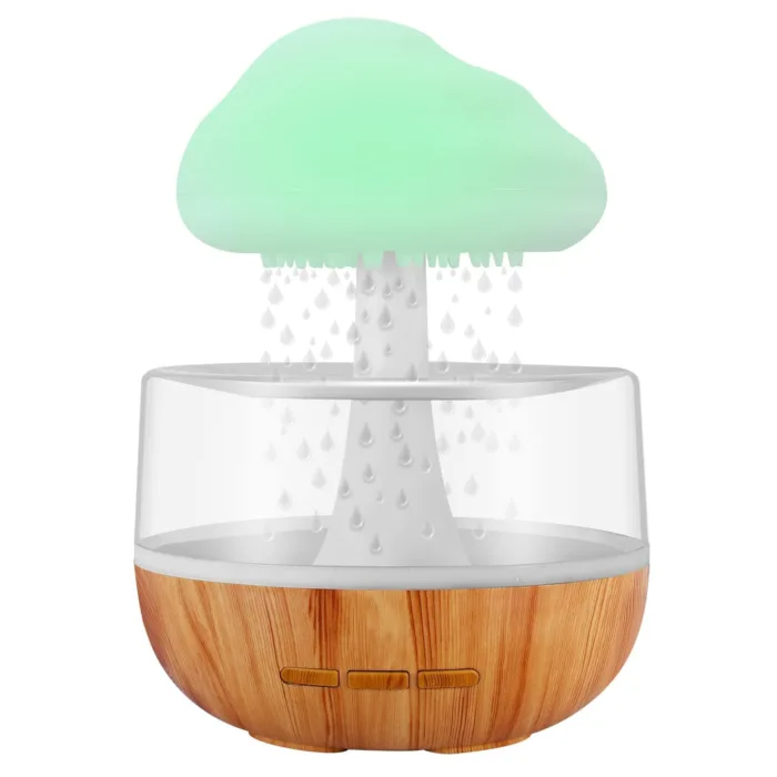Raining Cloud Night Light Aromatherapy Essential Oil Diffuser Micro Humidifier Desk Fountain Bedside Sleeping Relaxing Mood Water Drop - Image 5