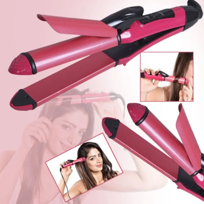 Nova 2 in 1 Hair Beauty Set Hair Curler and Hair Straightener Styling Tools - Image 2