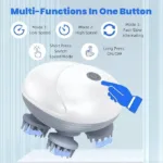 Scalp Massager, Rechargeable Electric Head Kneading Massager, 3 Speed Modes, Handheld Portable Head Scratcher Massage Machine for Hair Growth, Deep Clean & Stress Relax - Image 2