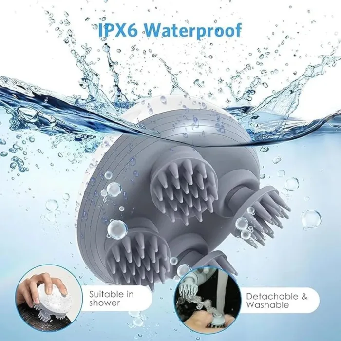 Scalp Massager, Rechargeable Electric Head Kneading Massager, 3 Speed Modes, Handheld Portable Head Scratcher Massage Machine for Hair Growth, Deep Clean & Stress Relax - Image 6