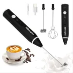 Milk Frother Rechargeable Handheld Electric Whisk Coffee Frother Mixer with 2 Stainless whisks 3 Speed Adjustable Foam Maker Blender for Coffee Matcha Latte Cappuccino Hot Chocolate - Image 2