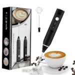 Milk Frother Rechargeable Handheld Electric Whisk Coffee Frother Mixer with 2 Stainless whisks 3 Speed Adjustable Foam Maker Blender for Coffee Matcha Latte Cappuccino Hot Chocolate