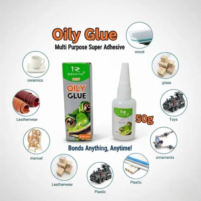 Oily Glue 50g High Performance, Super Glue Multi-Purpose Oily Glue Instant Repair Wood Glass Metal Ceramic - Image 3