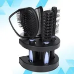 5pcs Mirror hair comb set of 5 hair brush comb hair coloring static Professional Hair Salon Hair And Mirror Kits Storage Stand purple major brush set Miss - Image 2